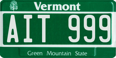 VT license plate AIT999