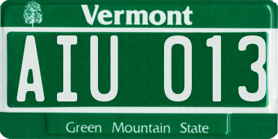 VT license plate AIU013