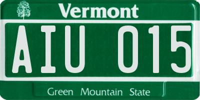 VT license plate AIU015