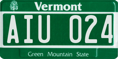 VT license plate AIU024