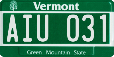 VT license plate AIU031