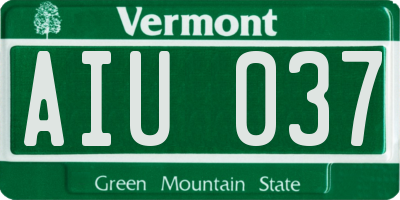 VT license plate AIU037