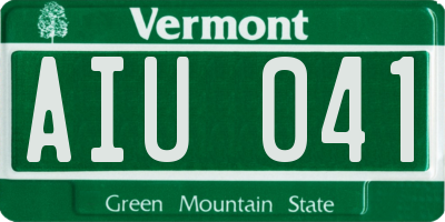 VT license plate AIU041