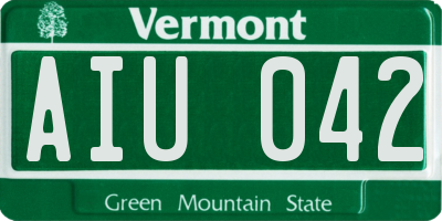 VT license plate AIU042
