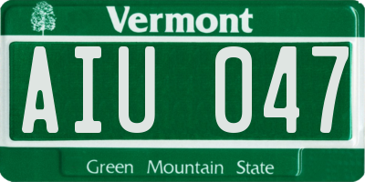 VT license plate AIU047