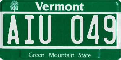 VT license plate AIU049