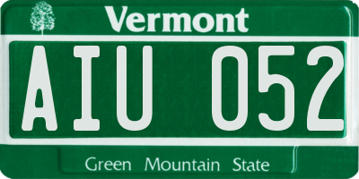 VT license plate AIU052