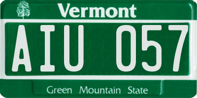 VT license plate AIU057