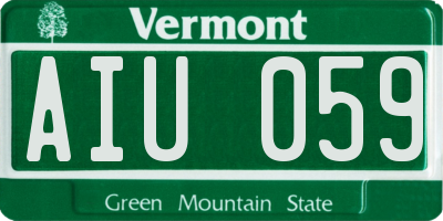 VT license plate AIU059