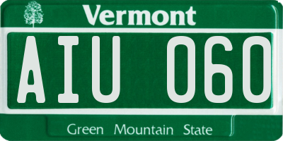 VT license plate AIU060
