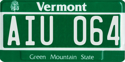 VT license plate AIU064