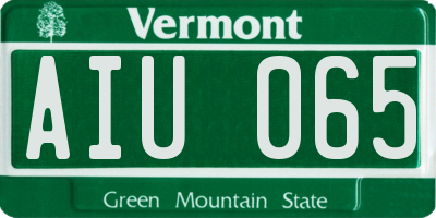 VT license plate AIU065