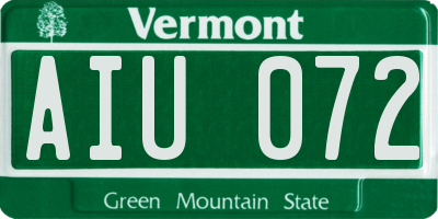 VT license plate AIU072