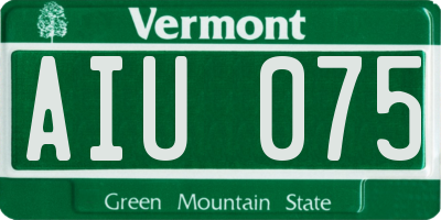 VT license plate AIU075