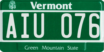 VT license plate AIU076