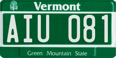 VT license plate AIU081