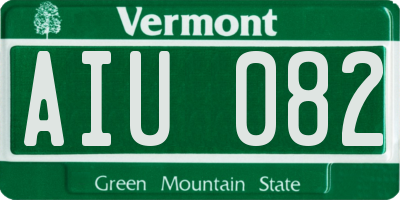 VT license plate AIU082
