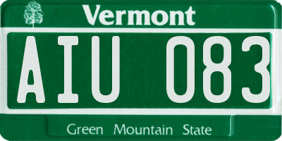 VT license plate AIU083