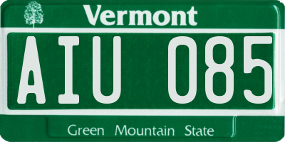 VT license plate AIU085