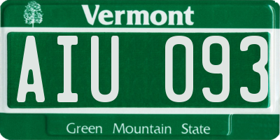 VT license plate AIU093