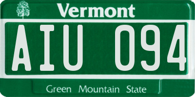 VT license plate AIU094