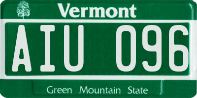VT license plate AIU096
