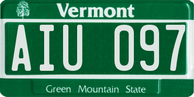 VT license plate AIU097