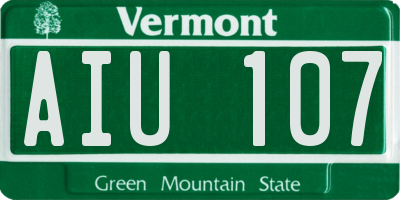 VT license plate AIU107