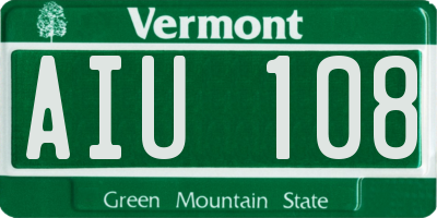 VT license plate AIU108