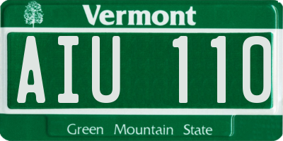VT license plate AIU110