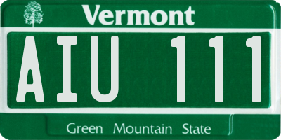 VT license plate AIU111