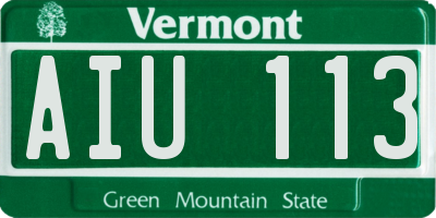 VT license plate AIU113