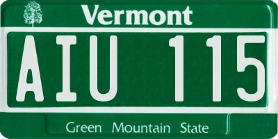 VT license plate AIU115