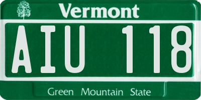 VT license plate AIU118