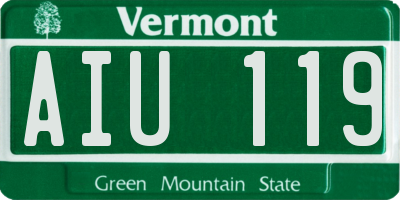 VT license plate AIU119