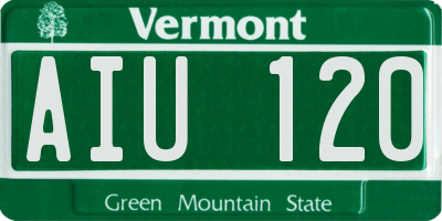 VT license plate AIU120