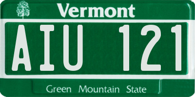 VT license plate AIU121