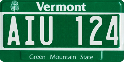 VT license plate AIU124