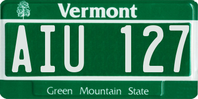 VT license plate AIU127