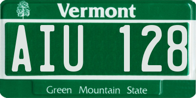 VT license plate AIU128