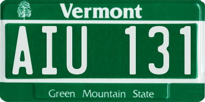 VT license plate AIU131