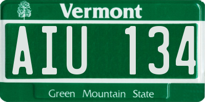 VT license plate AIU134