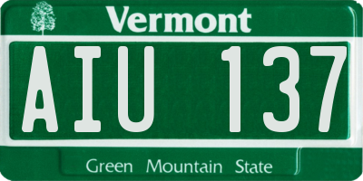 VT license plate AIU137