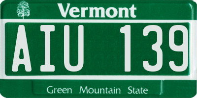 VT license plate AIU139