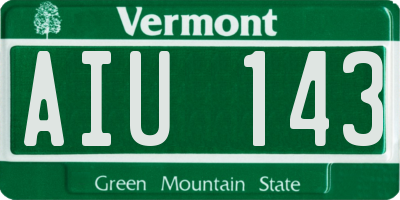 VT license plate AIU143