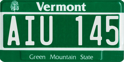 VT license plate AIU145