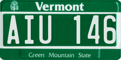 VT license plate AIU146