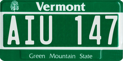 VT license plate AIU147