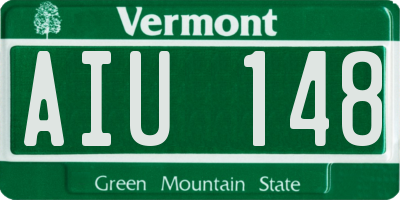 VT license plate AIU148