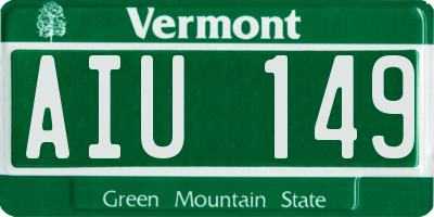 VT license plate AIU149